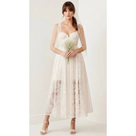 chinese dress ladies Selena Lace Midi - $595 main image 1